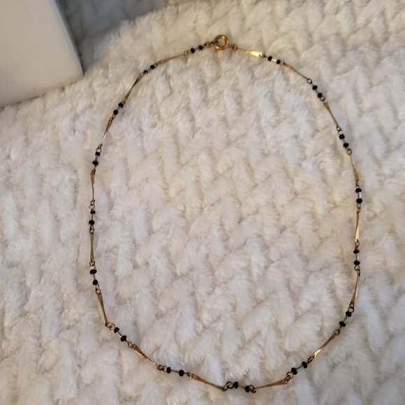 Beaded Necklace black & gold - Picture 2 of 3